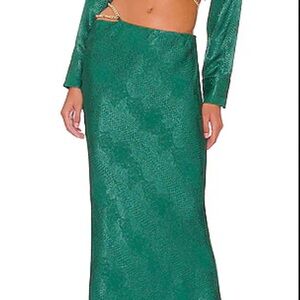 NBD Vibrant Green Maxi Skirt